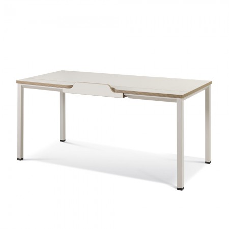 WLD 알테라 기본형 트레이 책상-크림화이트